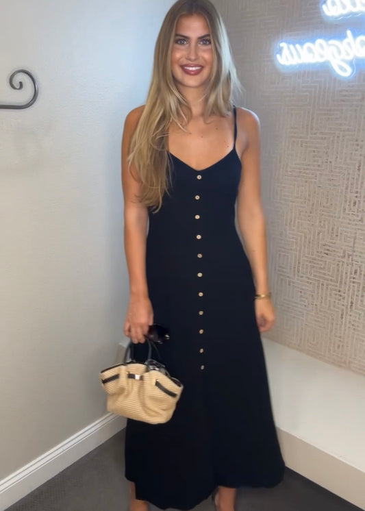 Harlie Button Trim Maxi Dress