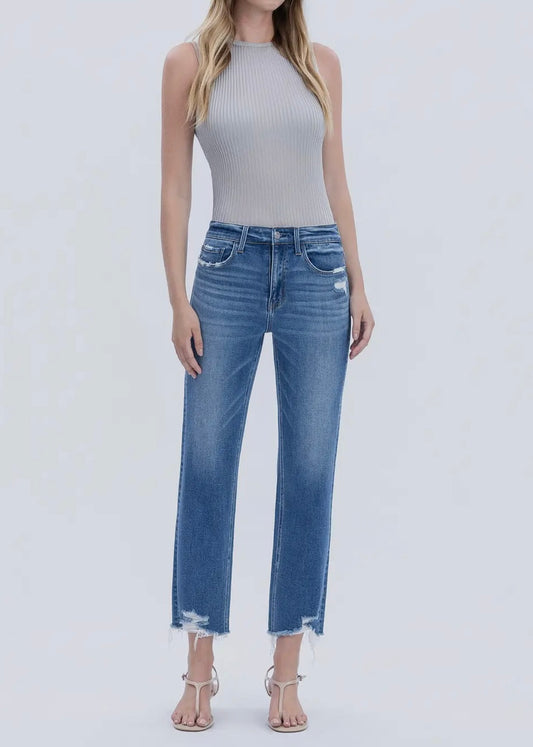 Crop Straight High Rise Jean