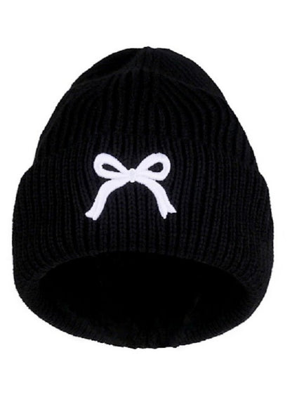 Bow Embroidered Beanie