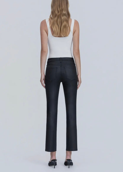 Jenna High Rise Coated Ankle Slim Straight Jeans