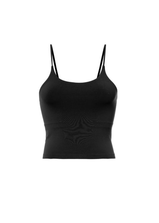 Elastic Strap Double Layer No Lines Crop Cami