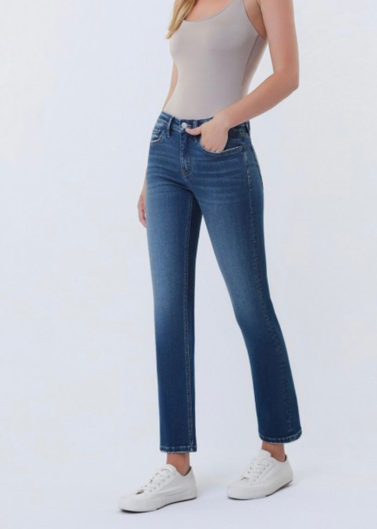 Liv Mid Rise Straight Jeans
