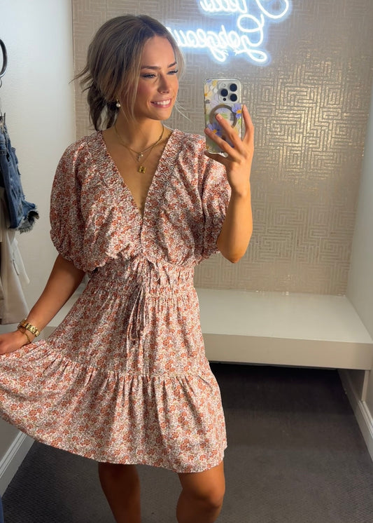 Marybeth Floral Half Sleeve Mini dress