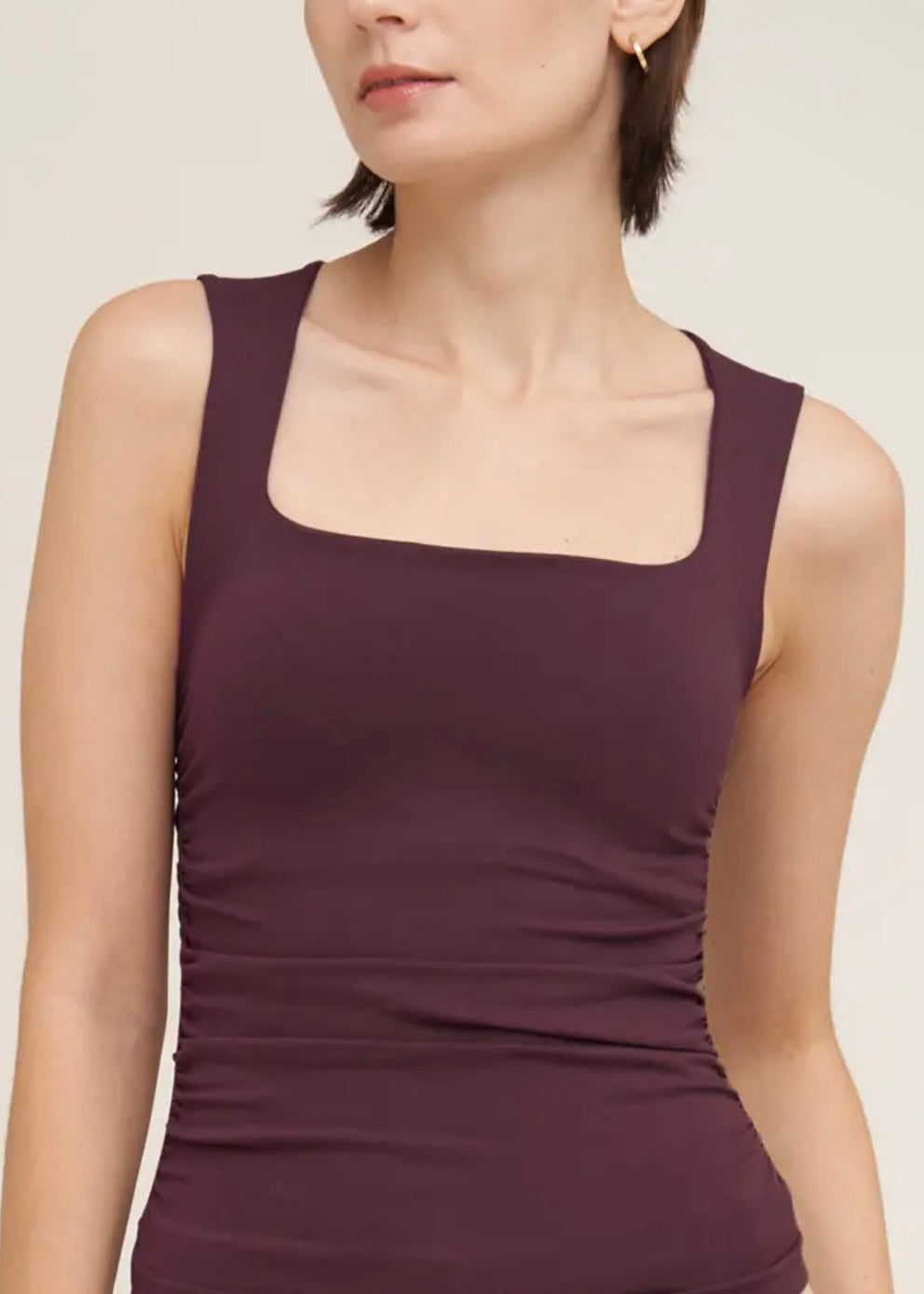 Niki Biki Clean Line Square Shirred Top