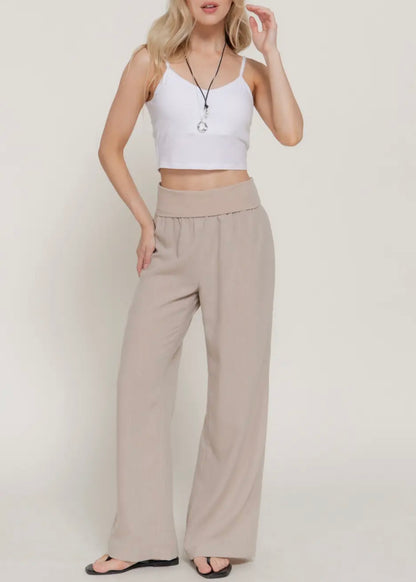 Tabitha Fold Over Linen Pants
