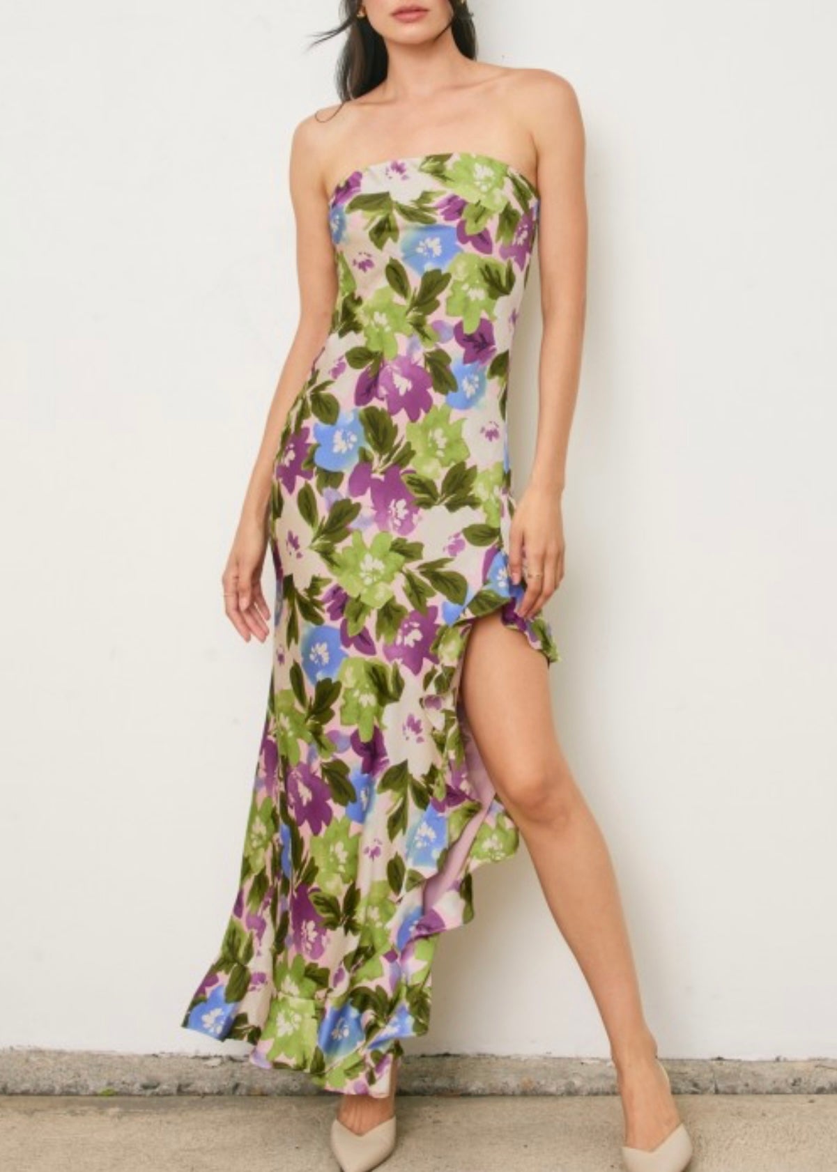 Seraphina Ruffled Slit Maxi Dress