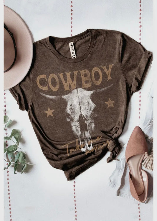 Cowboy Take me Away Mineral Wash Tee