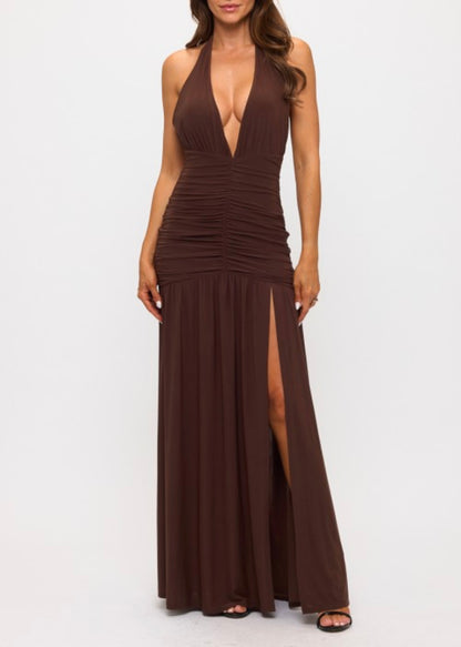 Weekend Plans Halter Maxi Dress