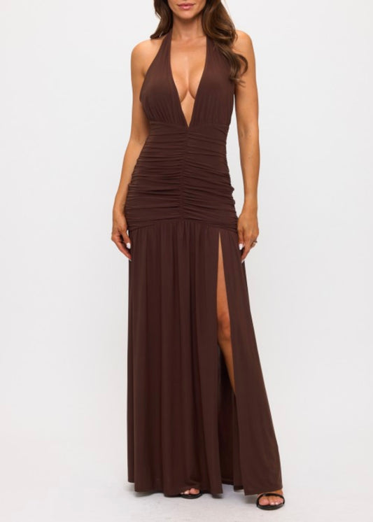 Weekend Plans Halter Maxi Dress