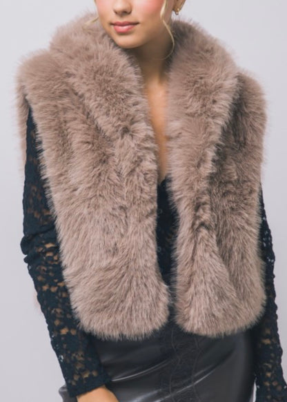 Crystal Faux Fur Vest