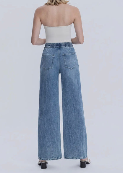 Olivia Drawstring band Wide Leg Denim