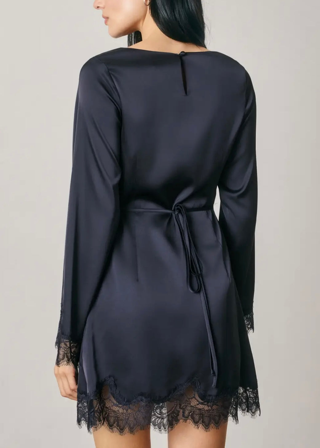 Kandi Satin Long Sleeve Mini dress
