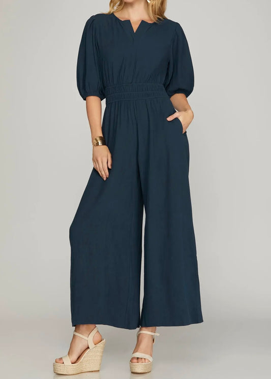 Maia Smocked Waist Jumpsuit