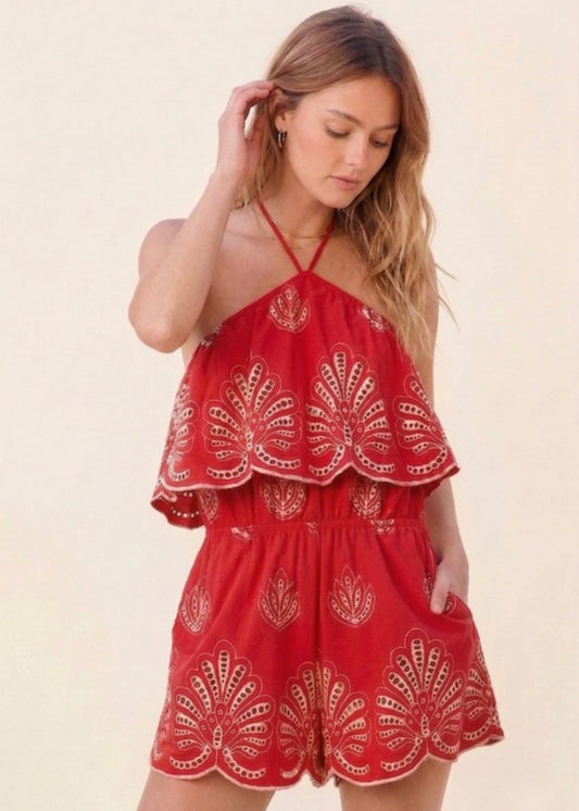 Selene Embroidery Romper