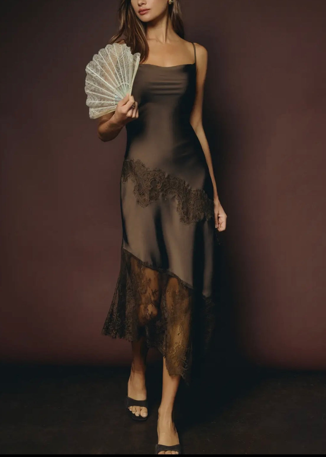 Mabel Lace Midi Slip Dress