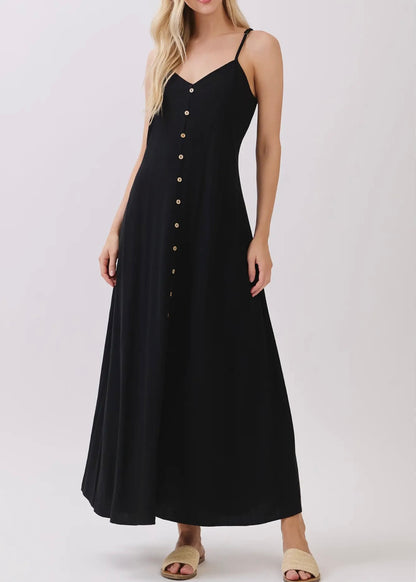 Harlie Button Trim Maxi Dress