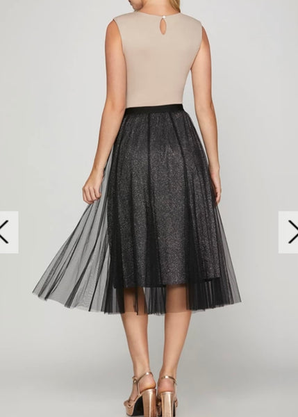 Into The City Glitter Midi Skirt