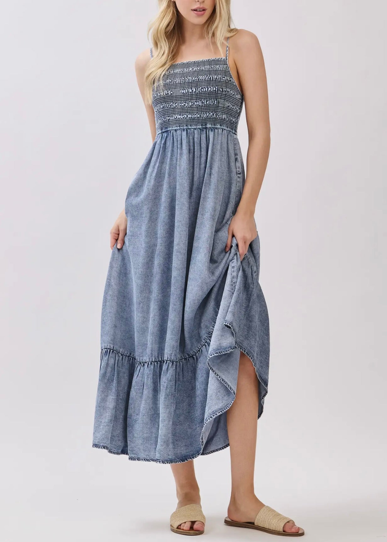 Rocio Tencel Tiered Midi Dress