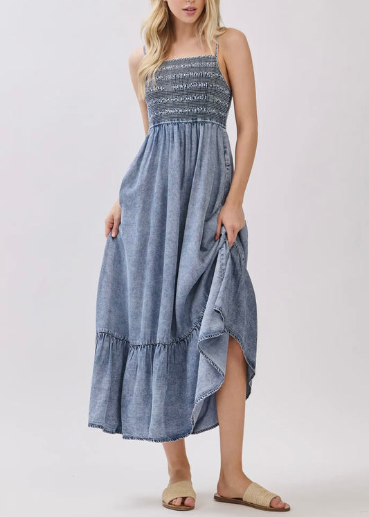 Rocio Tencel Tiered Midi Dress