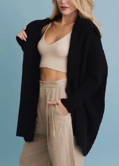 Cable Knit Oversized Poncho Cardigan