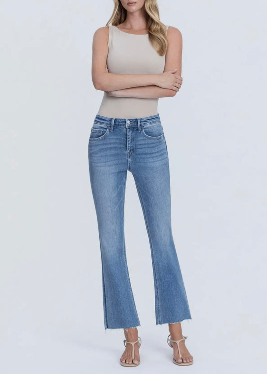 Tia Crop Flare Denim