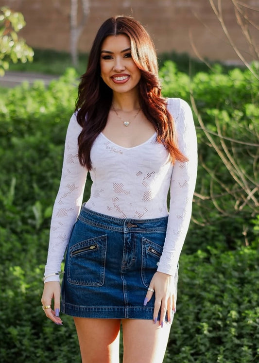 Lavinia Lace Textured Bodysuit