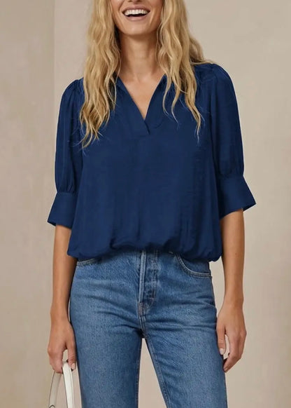 Sheila Hi-Lo Bubble Hem Blouse
