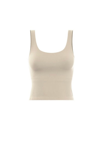 Cropped Wide Scoop Neck Tank