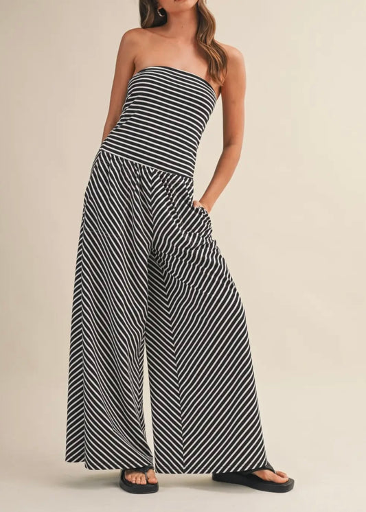 Kayle Stripped Knit Jumpsuit