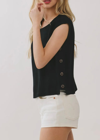 Lianne Side Button Crop Top