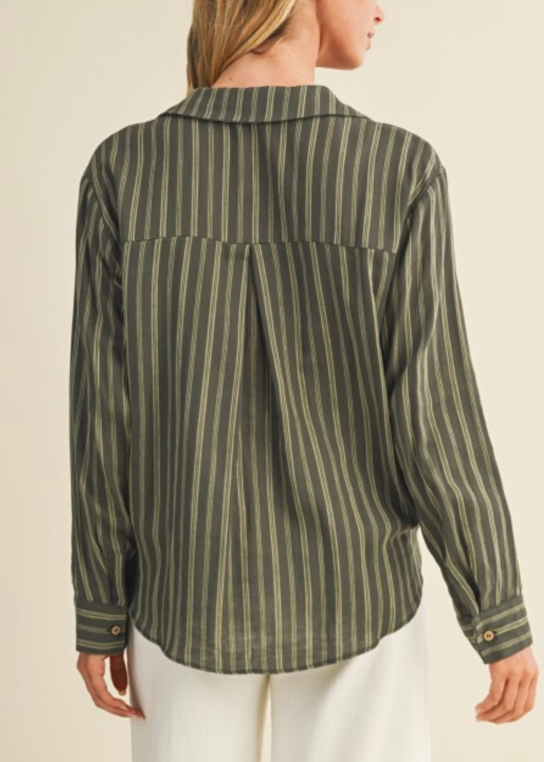 Itzel Stripe Twist Front Shirt