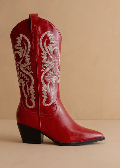 Cherry Classic Western Boot