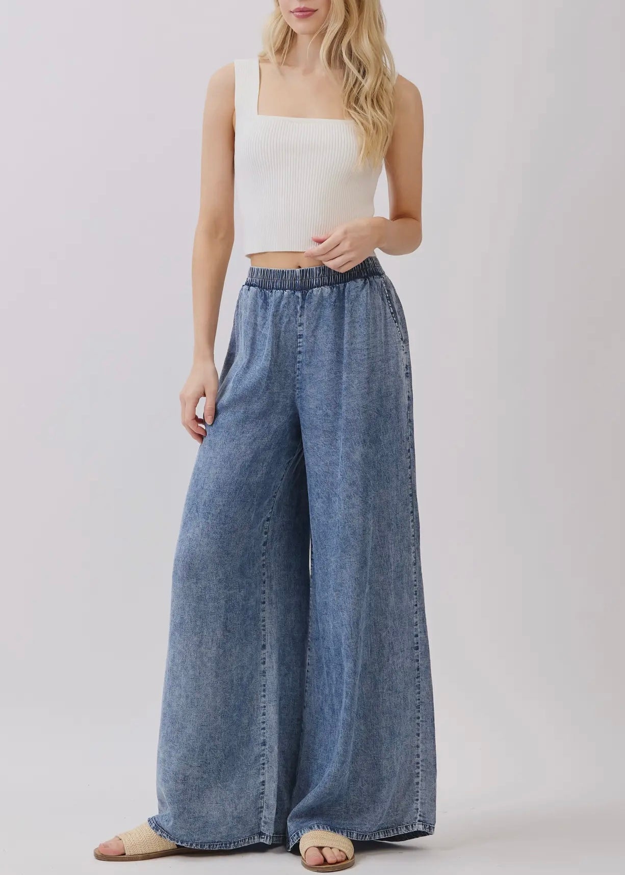 Shanelle Wide Leg Tencel Pants