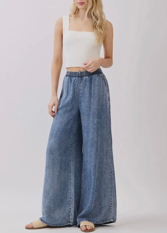 Shanelle Wide Leg Tencel Pants