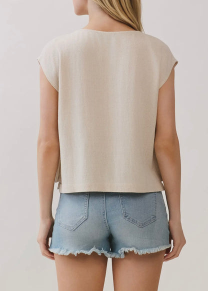 Lianne Side Button Crop Top