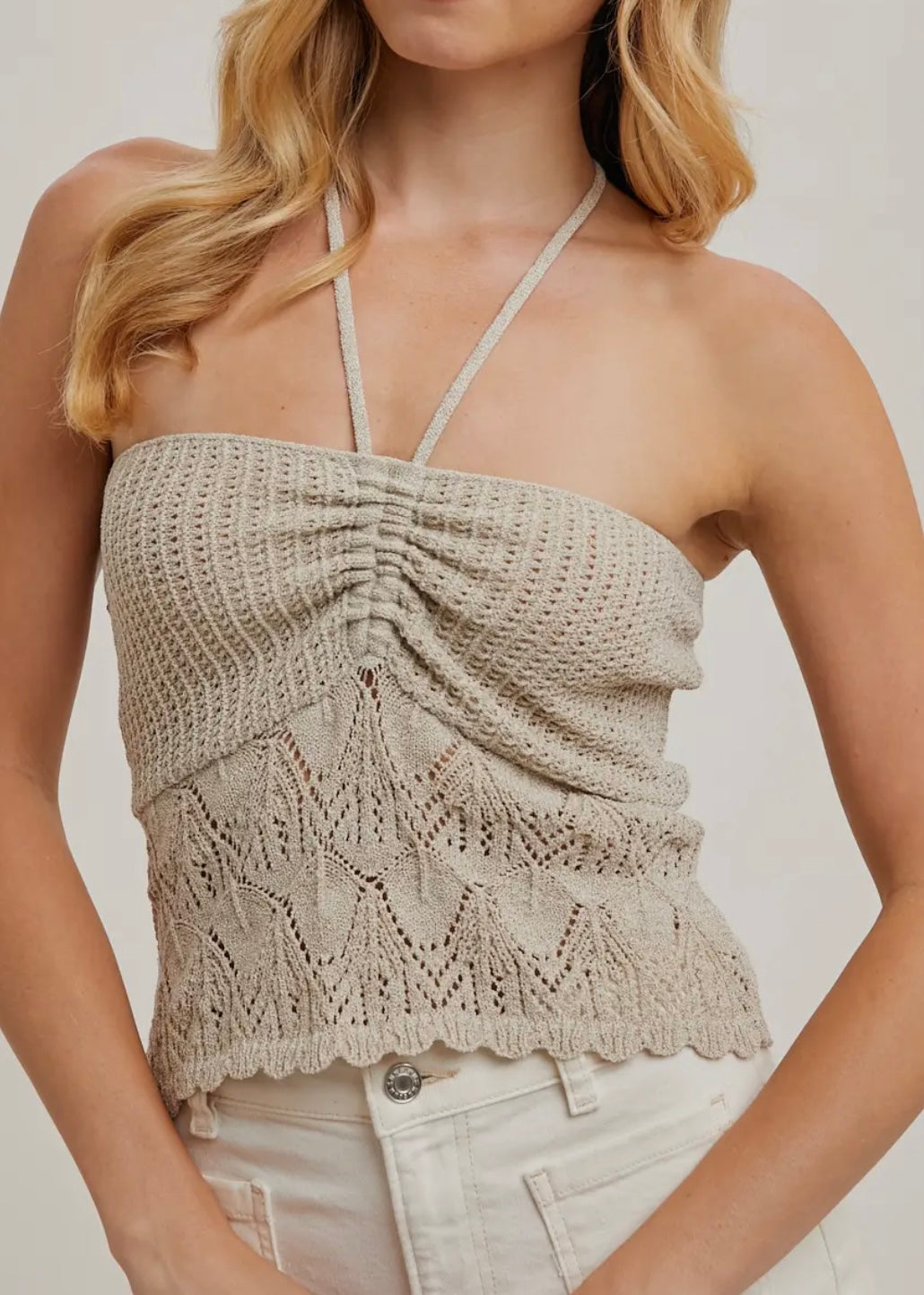 Vintage Summer Knit Halter Top