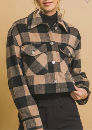 Yvette Plaid Button Up Jacket