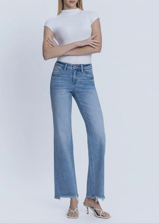 Shonna Mid Rise Slim Wide Jeans