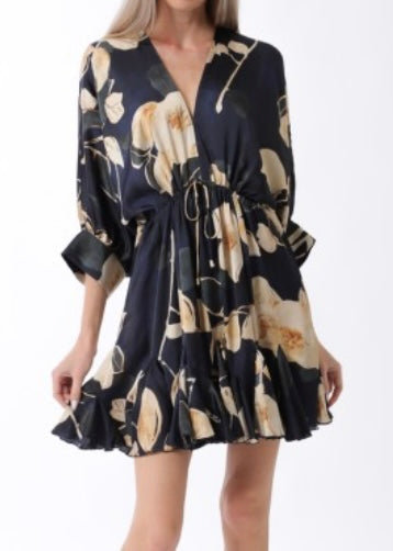 Marysol Tie Front Waisted Mini Dress