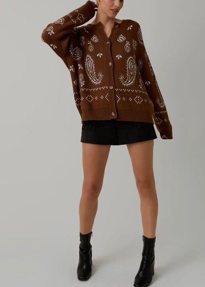 Eleanor Paisley Cardigan Sweater