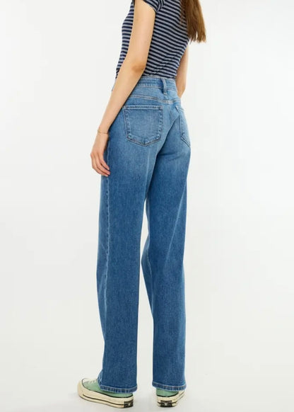 Honeybee Mid Rise Slim Wide Leg Jean