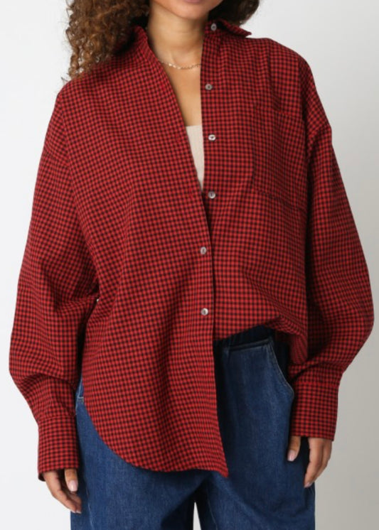 Jules Oversized Button Up Plaid Shirt