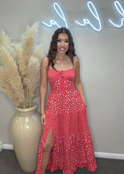 Coasting By Mix Dot Maxi Dress