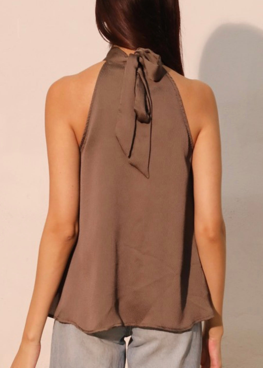 Brielle Satin Halter Bubble Top