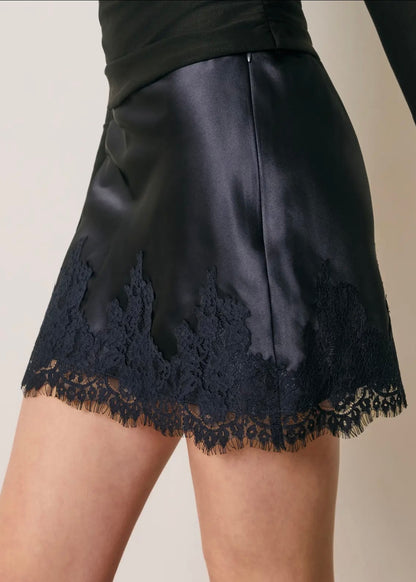 Lucille Satin Trim Mini Skirt
