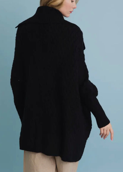 Cable Knit Oversized Poncho Cardigan