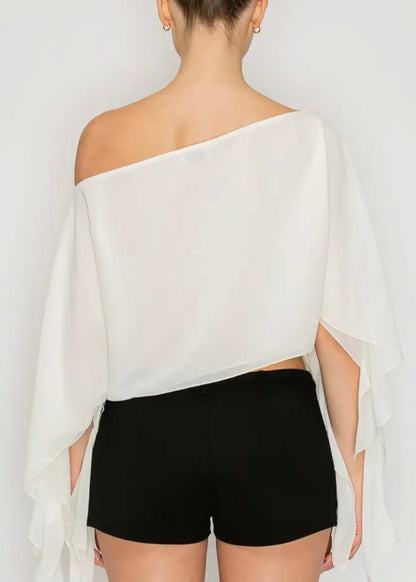 Asiana Sheer Drape Crop Top