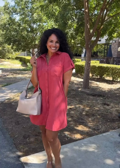Emberlyn Suede Shirt Dress