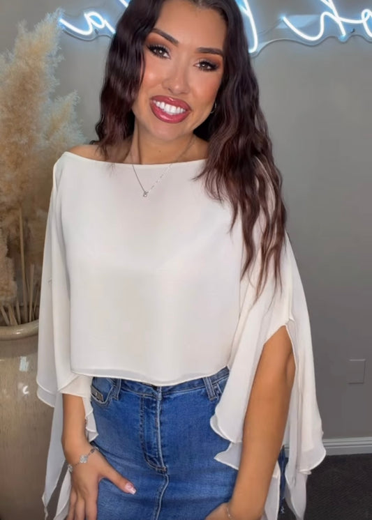 Asiana Sheer Drape Crop Top