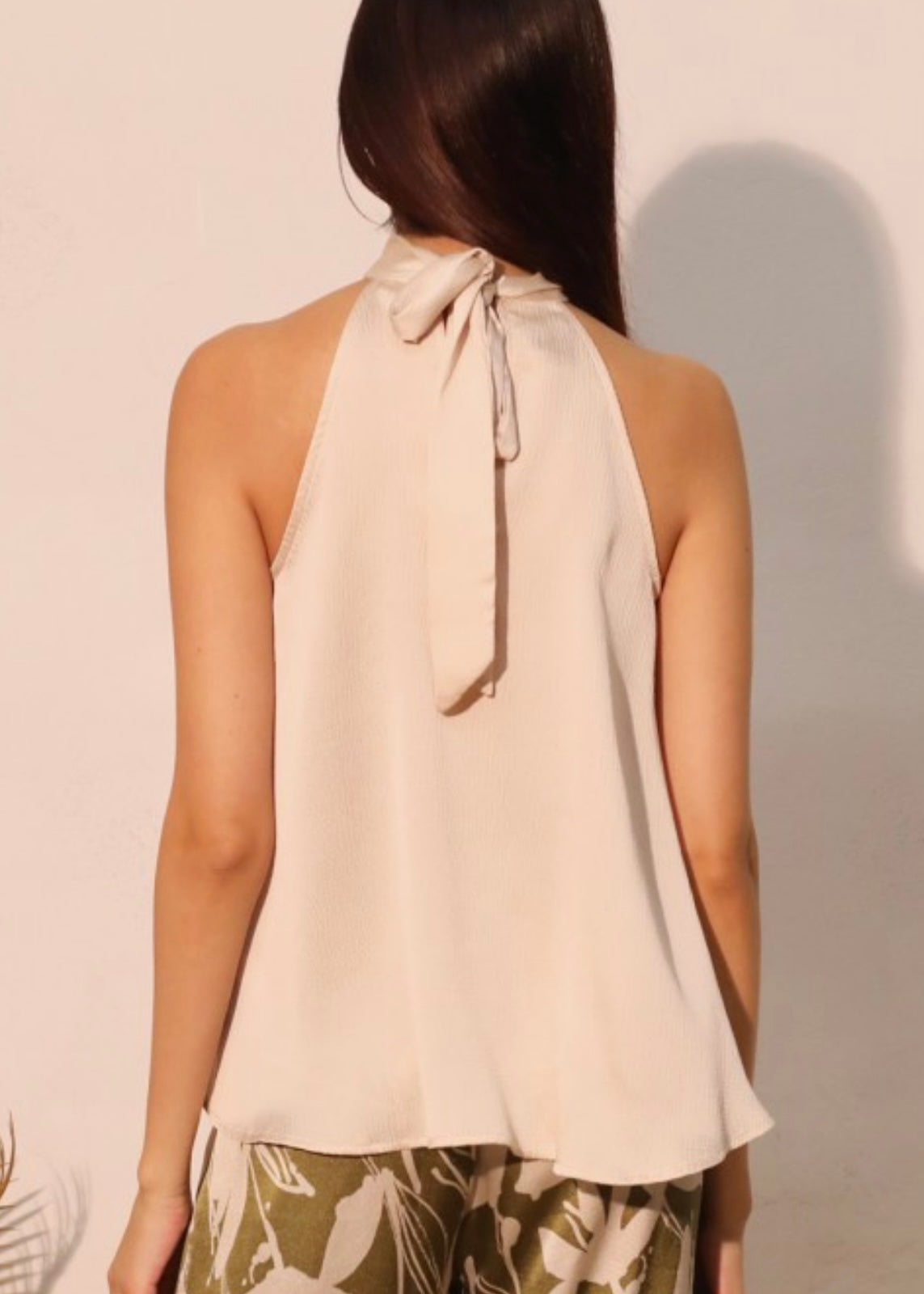 Brielle Satin Halter Bubble Top